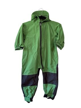 Cuddle Club Hooded Waterproof Kids Dinosaur One-Piece Rain Suit Green Size 2T